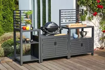 Siena Garden Grillinsel Texas 3-tlg. Outdoor-Küchenmodul Aluminium anthrazit (70460202)