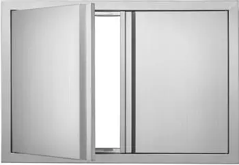 VEVOR Doppel-Zugangst&uuml;r Edelstahl b&uuml;ndig eingebaut 774x532mm (BH-008)