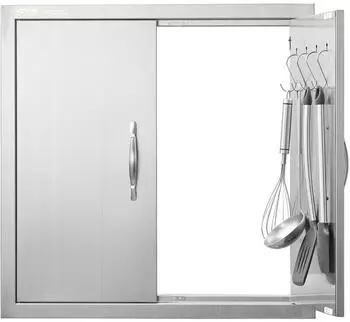 VEVOR Grill-Zugangst&uuml;r, Doppelt&uuml;r, Edelstahl, 610x610mm (610x610x48mm)