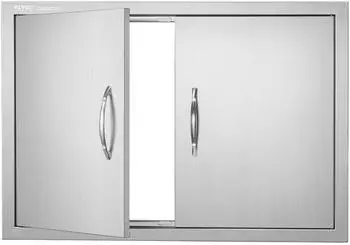 VEVOR Grill-Zugangstür Doppel Edelstahl flächenbündig 774x533mm (BH-015)