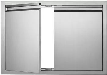 VEVOR Grill-Zugangst&uuml;r Doppelt&uuml;r Edelstahl 762x532mm (BH-009)