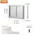 VEVOR Grill-Zugangstür Doppeltür Edelstahl 762x532mm (BH-009)