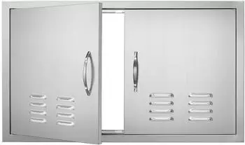 VEVOR Grill-Zugangst&uuml;r Doppel 914x534mm Edelstahl Einbau (BH-018)