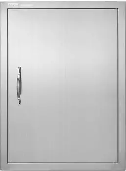 VEVOR Grill-Zugangstür Einzeln Edelstahl Flächenbündig 508x686mm