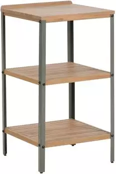Beliani Ivrea Outdoor-Kücheninsel Akazienholz braun 50x50cm (Ivrea)