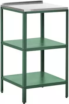 Beliani Vilama Outdoor-Kücheninsel Stahl grün mit Edelstahlplatte (605859)