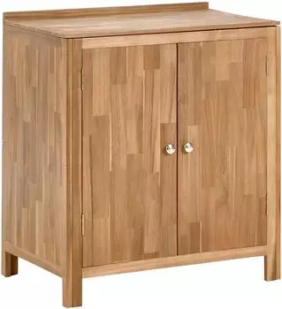 Beliani Venosa Outdoor-Küchenschrank Akazienholz braun 50x80x90cm 2 Türen (617721)