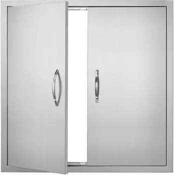 VEVOR Grill-Zugangst&uuml;r Doppelt&uuml;r Edelstahl 790x790x46mm