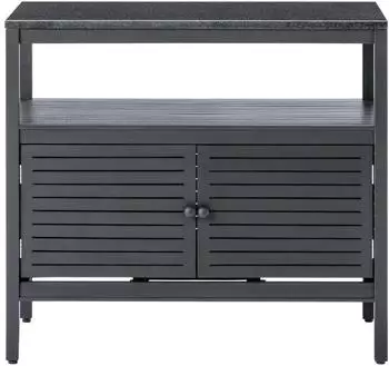 Dehner Southampton Outdoor-K&uuml;che Schrank, Akazienholz/Granit, anthrazit, 100x50x90cm