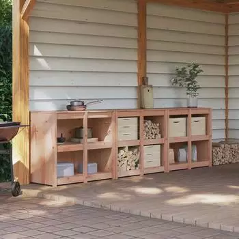 vidaXL Außenküchenschrank MEPPEL 3-tlg. Douglas natur (3443811)