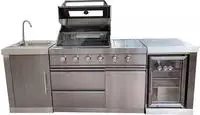 Buschbeck Outdoor-K&uuml;che ""Oxford" mit Gasgrill und K&uuml;hlschrank" BxTxH: 245x60x119