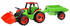 Lena Traktor mit Schaufel und einem rot-grünen Anhänger