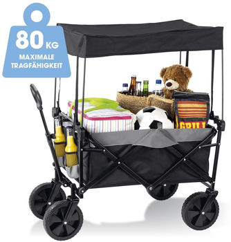 EASYmaxx Bollerwagen mit Dach anthrazit schwarz