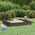 grau: vidaXL Sandkasten mit Sitzen Quadratisch Kiefer 111 x 111 x 20