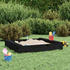 schwarz: vidaXL Sandkasten mit Sitzen Quadratisch Kiefer 111 x 111 x 20