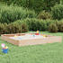 vidaXL Sandkasten mit Sitzen Quadratisch Kiefer 160 x 160 x 20 natur