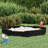 schwarz: vidaXL Sandkasten mit Sitzen Achteck Kiefer 159,5 x 159,5 x 20