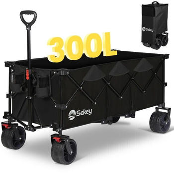 Sekey XXXL Bollerwagen Faltbar 300l/150kg Schwarz