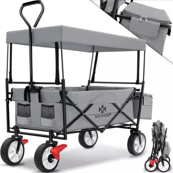 Kesser Bollerwagen faltbar mit Dach bis 80 kg grau