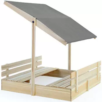 Spielwerk Sandkasten Toni 120x120x120cm mit verstellbaren Sitzb&auml;nke