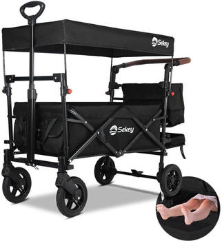 Sekey Bollerwagen Faltbar mit Dach Schwarz (FW70)