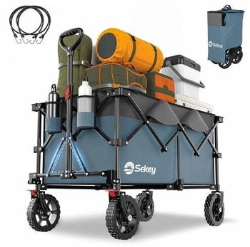 Sekey XXL Plus Bollerwagen Faltbar 200L 150KG Tragkraft blue gray (FW41)