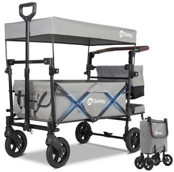Sekey Bollerwagen faltbar mit Dach 110l/150kg gray (FW69X)