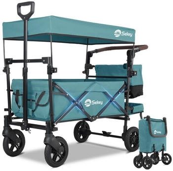 Sekey Bollerwagen faltbar mit Dach 110l/150kg dark green (FW91X)