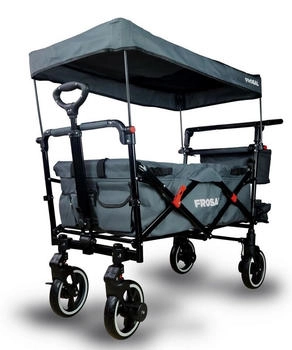 Frosal Bollerwagen Paul faltbar grau Premium Handwagen f&uuml;r Kinder, faltbar grau