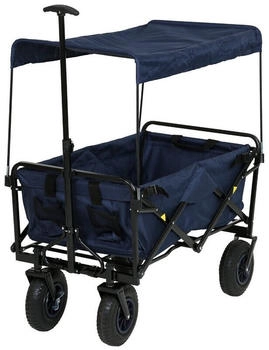 Frosal Bollerwagen Nick faltbar mit Luftreifen Bremse und Dach in blau, blau faltbar