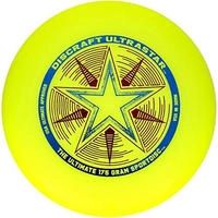 Discraft Wurfscheibe Ultrastar Sportdisc Starburst, Wettkampfscheibe, 175g, gelb mit