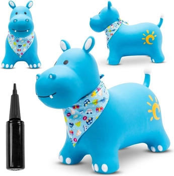 Sunbaby Hüpftier mit Pumpe blau Nilpferd mit Kopftuch