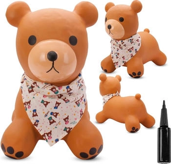 Sunbaby Hüpftier mit Pumpe brauner Bär mit Halstuch