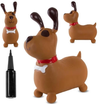 Sunbaby Hüpftier mit Pumpe brauner Hund mit Knöchel