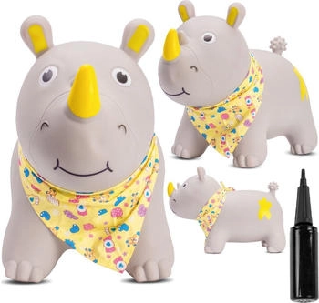 Sunbaby Hüpftier mit Pumpe graues Einhorn