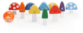 Kikkerland Spiel Mini Pilze Bowling mit 10 Kegeln