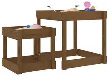vidaXL Sand-Spieltische 2 Stk. Massivholz Kiefer Honigbraun (825054)