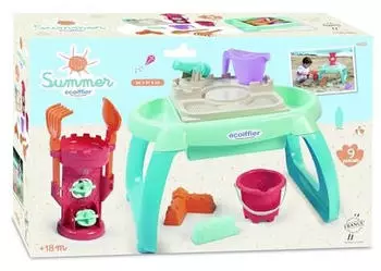 Ecoiffier Sand- und Wassertisch f&uuml;r Kinder - 3 F&auml;cher mit viel Zubeh&ouml;r