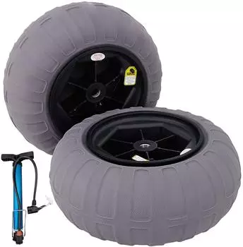 VEVOR Ballonr&auml;der Strandr&auml;der 40cm Niederdruck 80kg Tragf&auml;higkeit 2er-Set (16" Beach Balloon Wheels)