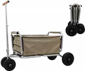 Beachtrekker LiFe faltbarer Bollerwagen mit Feststellbremse, beige, Luftreifen (1107)