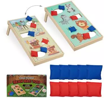 Relaxdays Cornhole Wurfspiel, 11-teilig, f&uuml;r innen und au&szlig;en
