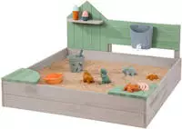 MUDDY BUDDY Sandkasten "Cozy House, warmgrau/eukalyptus"