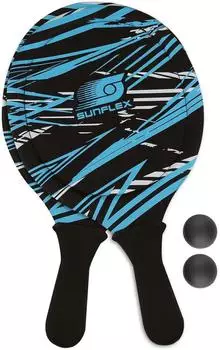 SUN-FLEX Beachball Set Action Pro, Neopren, 2 Schl&auml;ger & 2 B&auml;lle (74740)