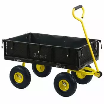 Zelsius Bollerwagen faltbar, 350kg, 75L, schwarz/gelb