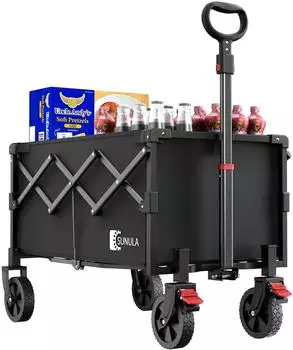 Sekey Bollerwagen faltbar, 4 R&auml;der, 80kg / 60L, schwarz (FW174)