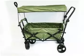 Vedes Premium XXL Bollerwagen mit Dach, olivgrün (KD-6660WROL)