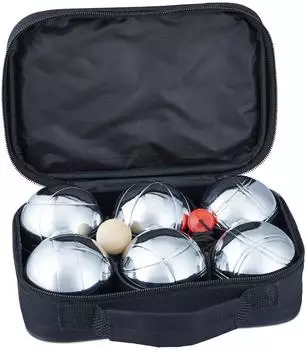 Relaxdays Boule Set, Metall, 4x6 Kugeln (10028137_0)