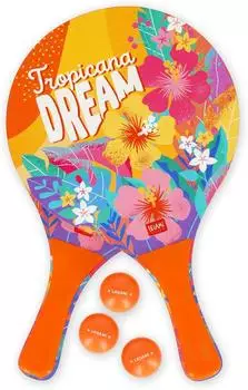 Legami Tropicana Dream Beach Rackets Set, 2 Schl&auml;ger & 3 B&auml;lle (BR0009)
