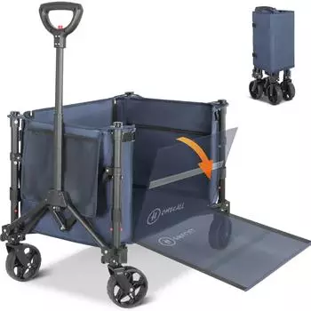 HOMECALL Bollerwagen faltbar, 120L, bis 100kg, Metall/Textil