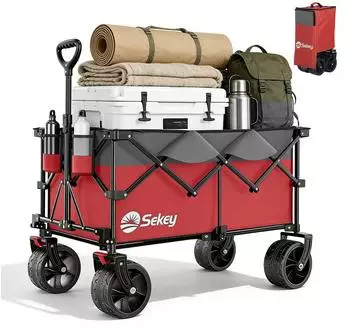 Sekey XXL Plus Bollerwagen faltbar 200L 200kg All-Terrain-R&auml;der (FW196)